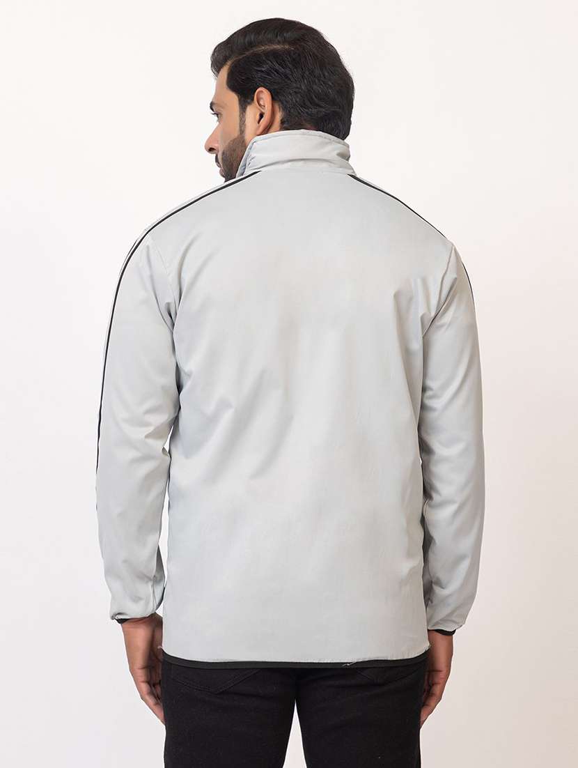 men side taped long sleeve regular fit casual jacket - 22243668 -  Standard Image - 3