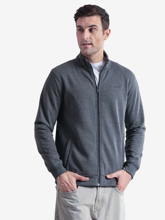 men solid long sleeve regular fit sweatshirt