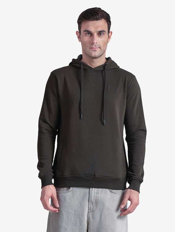 men solid long sleeve regular fit sweatshirt