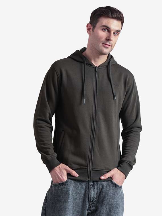 men solid long sleeve regular fit sweatshirt