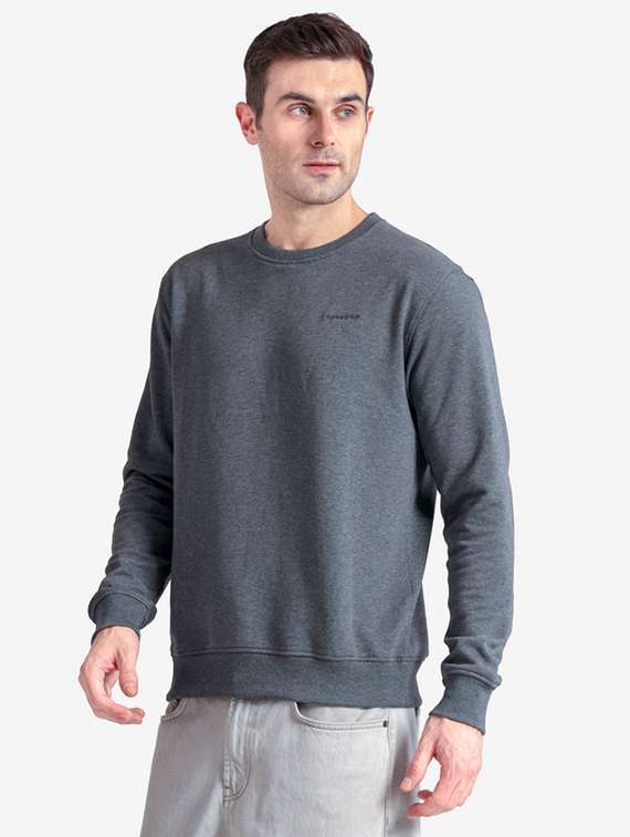 men solid long sleeve regular fit sweatshirt