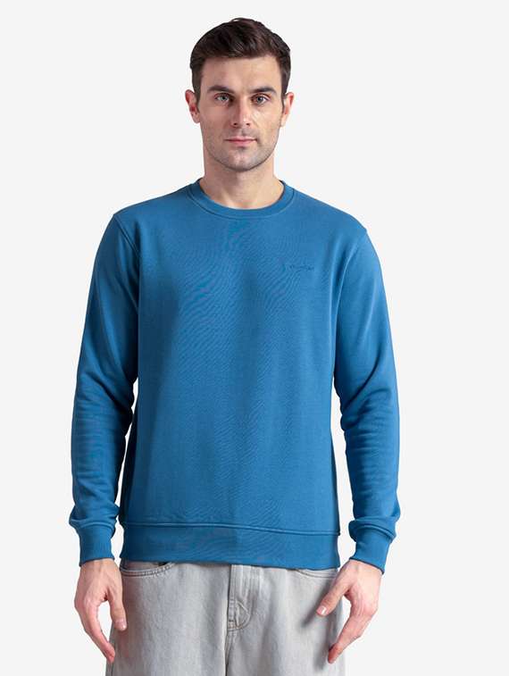 men solid long sleeve regular fit sweatshirt