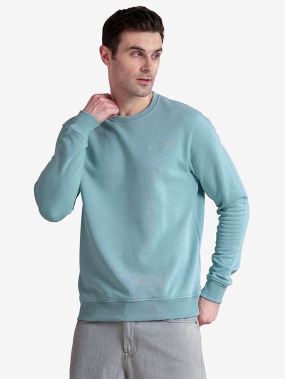 men solid long sleeve regular fit sweatshirt