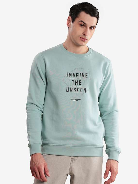 men typographic long sleeve regular fit sweatshirt