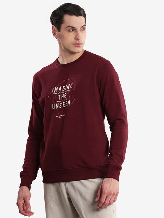 men typographic long sleeve regular fit sweatshirt