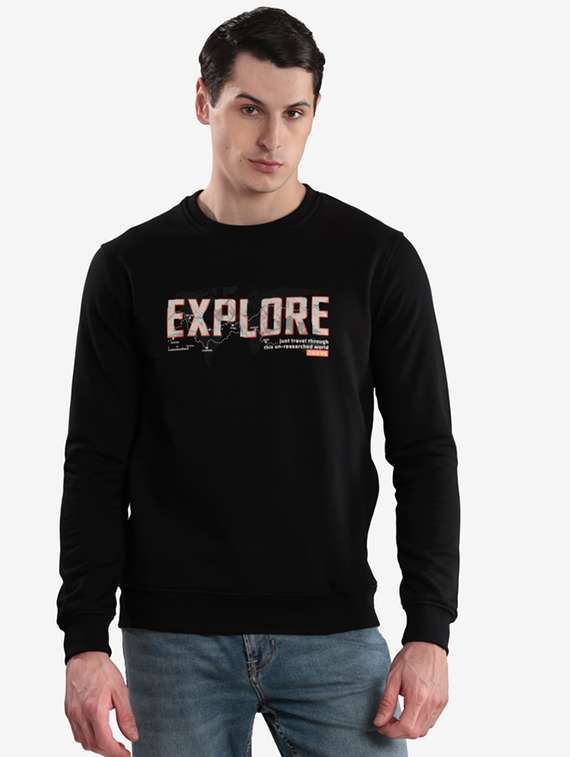 men typographic long sleeve regular fit sweatshirt
