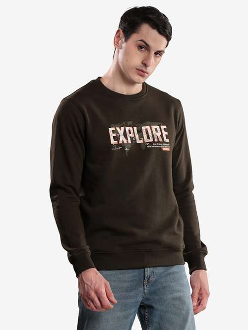men typographic long sleeve regular fit sweatshirt - 22243989 -  Standard Image - 0