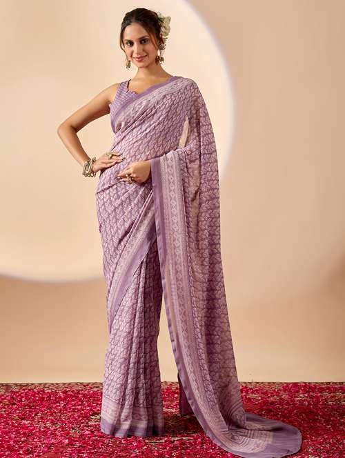women printed ready to wear saree with blouse - 22243992 -  Standard Image - 0