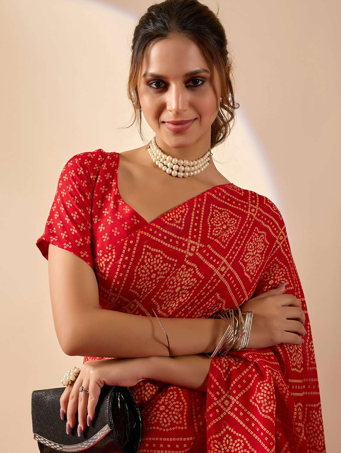 women bandhani ready to wear saree with blouse - 22243994 -  Standard Image - 3