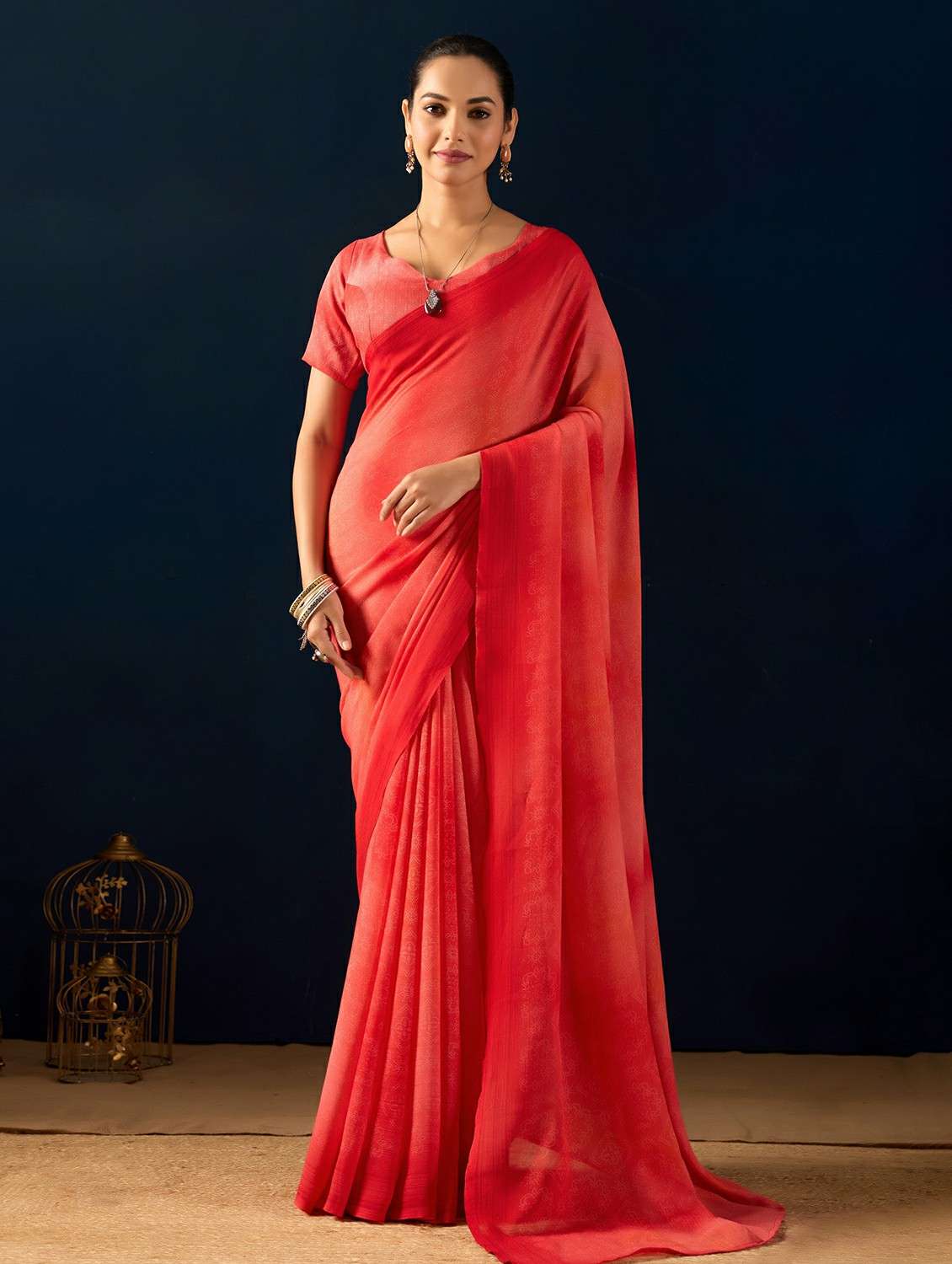 women bandhani ready to wear saree with blouse - 22243995 -  Zoom Image - 0