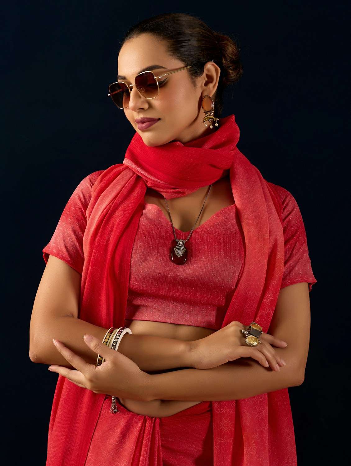 women bandhani ready to wear saree with blouse - 22243995 -  Standard Image - 3