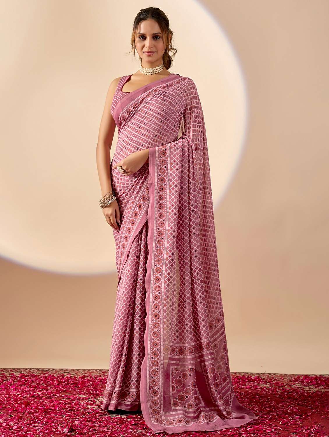 women printed ready to wear saree with blouse - 22243997 -  Zoom Image - 0