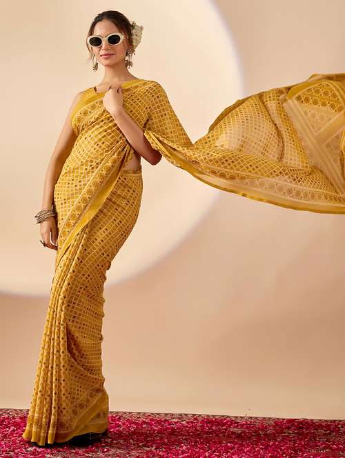 women printed ready to wear saree with blouse - 22243998 -  Standard Image - 0