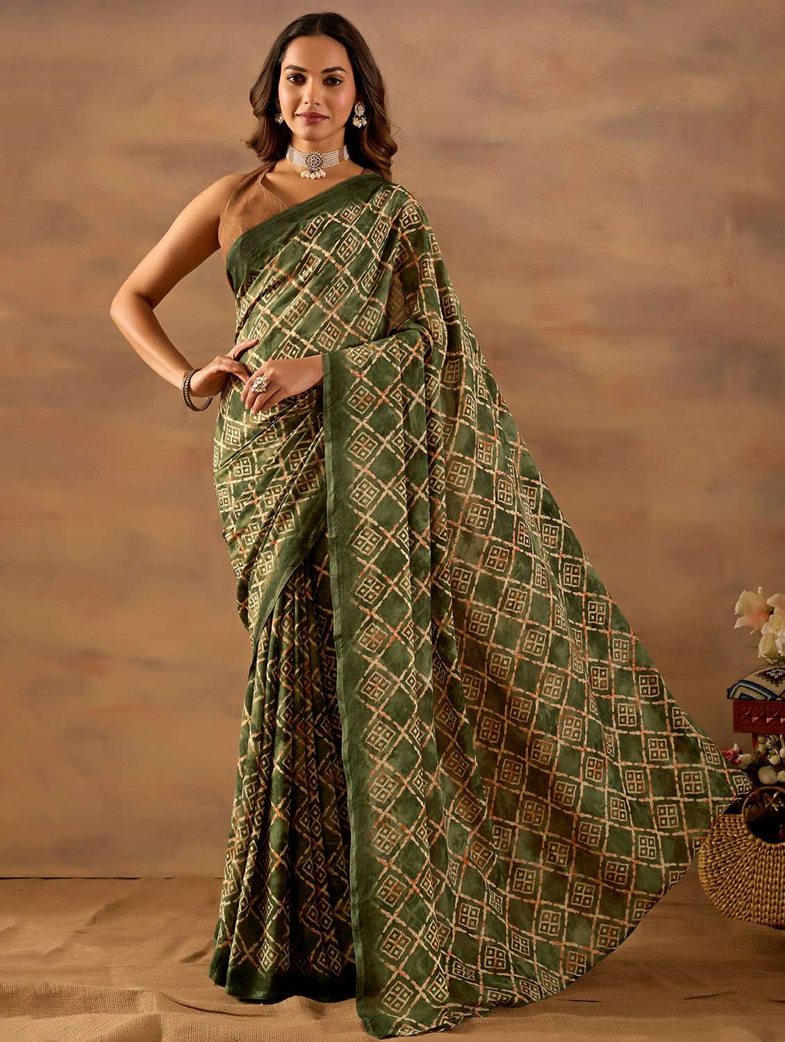 women printed ready to wear saree with blouse - 22243999 -  Zoom Image - 0