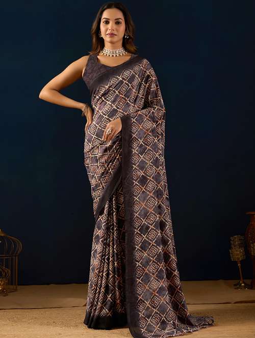 women printed ready to wear saree with blouse - 22244000 -  Standard Image - 0