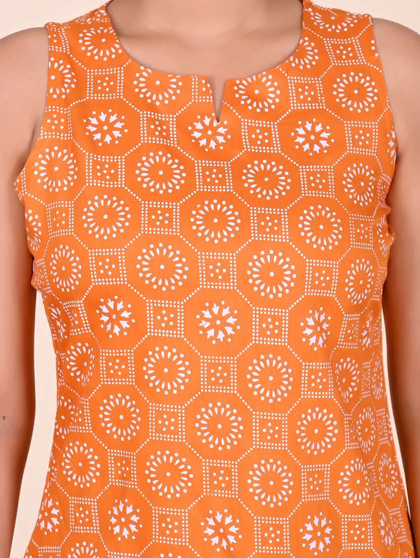 women printed sleeveless nightwear short set - 22244020 -  Standard Image - 5