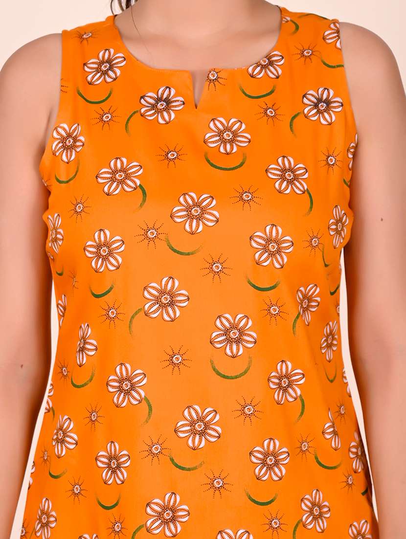 women printed sleeveless nightwear short set - 22244026 -  Standard Image - 5