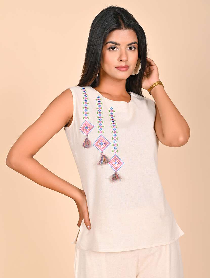 women embroidered top and trouser co-ord set - 22244027 -  Standard Image - 5