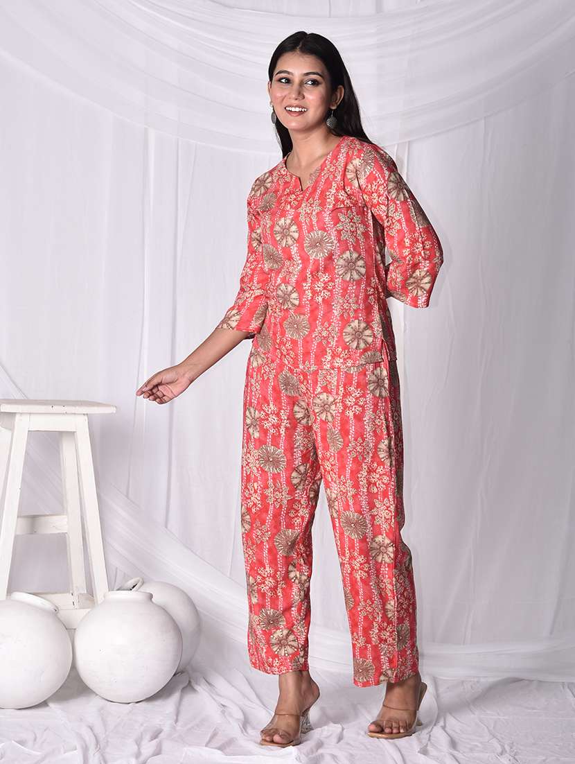 women printed top and trouser co-ord set - 22244033 -  Standard Image - 3
