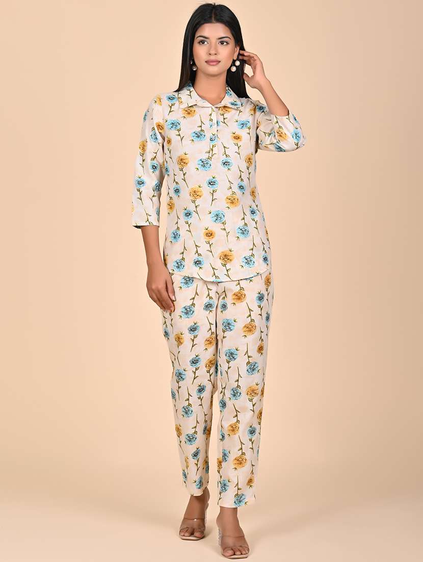 women printed top and trouser co-ord set