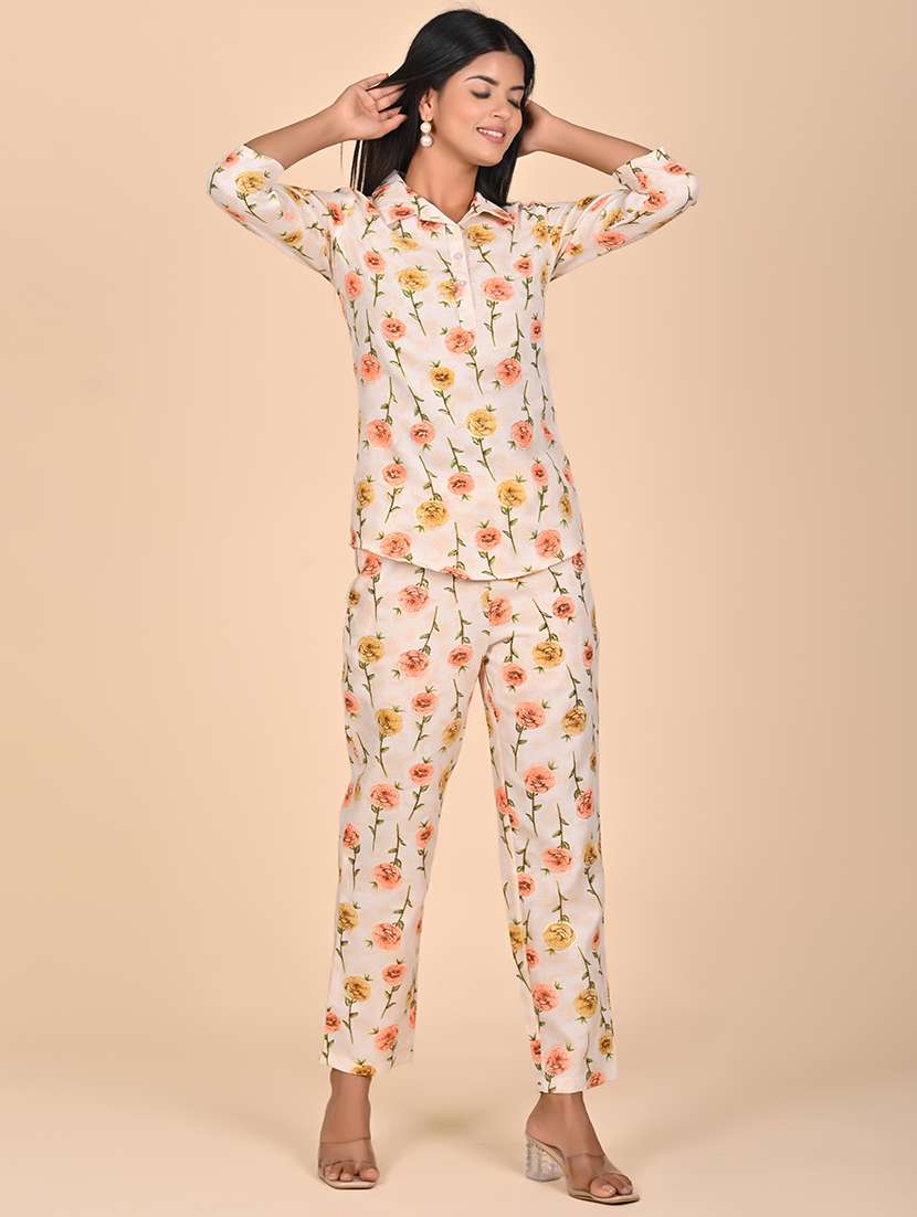 women printed top and trouser co-ord set - 22244036 -  Standard Image - 3