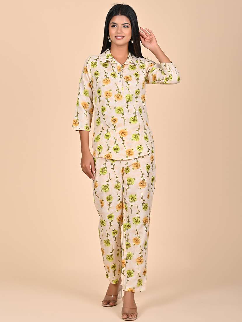 women printed top and trouser co-ord set