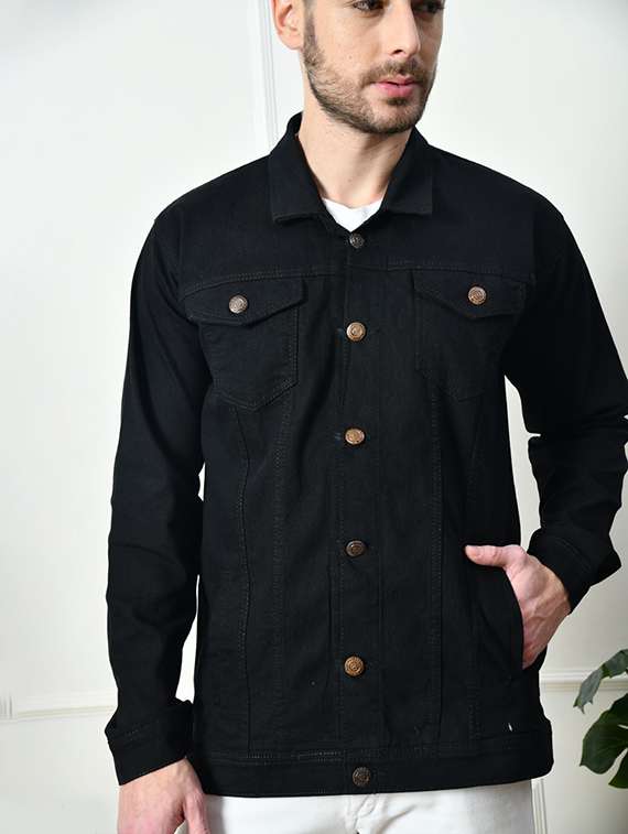 men solid long sleeve regualr fit denim jacket - 22244053 -  Standard Image - 3