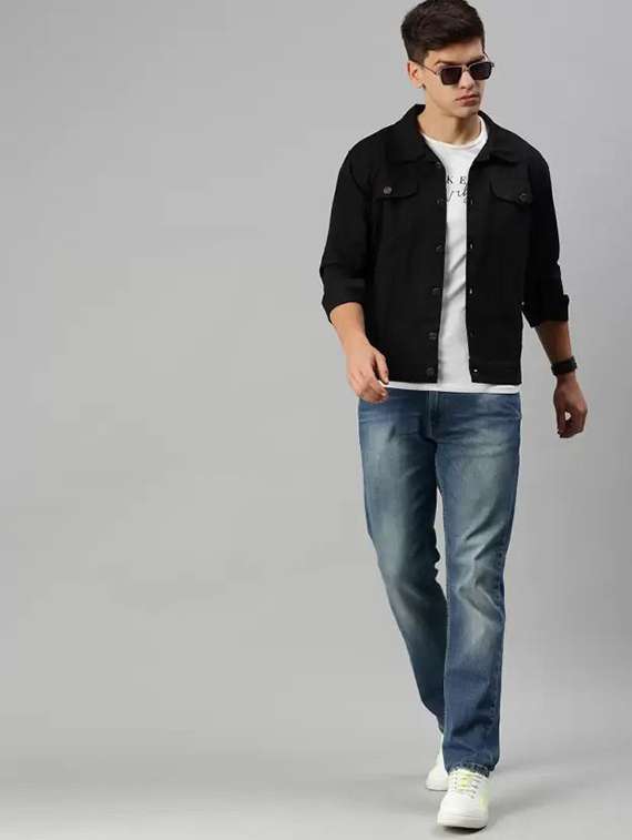 men solid long sleeve denim jacket - 22244074 -  Standard Image - 3