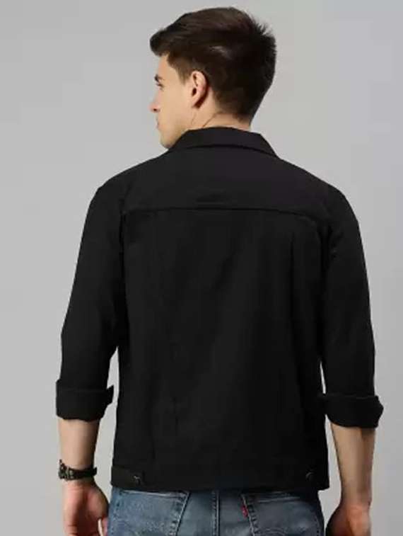 men solid long sleeve denim jacket - 22244079 -  Standard Image - 3