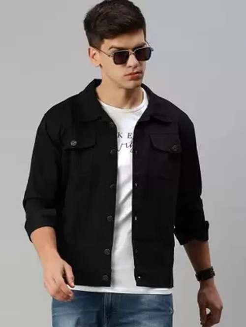 men solid long sleeve denim jacket - 22244080 -  Standard Image - 0