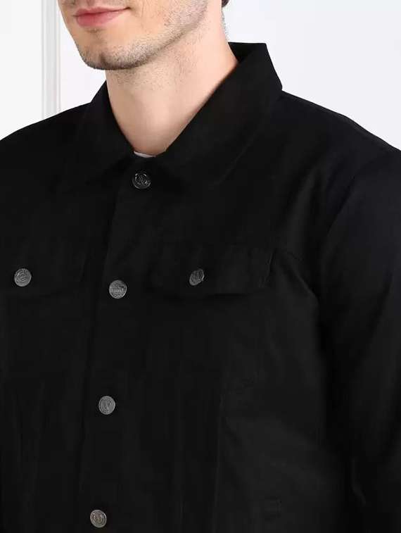 men solid long sleeve denim jacket - 22244080 -  Standard Image - 3