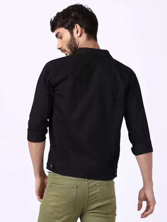 men solid long sleeve denim jacket - 22244085 -  Standard Image - 3