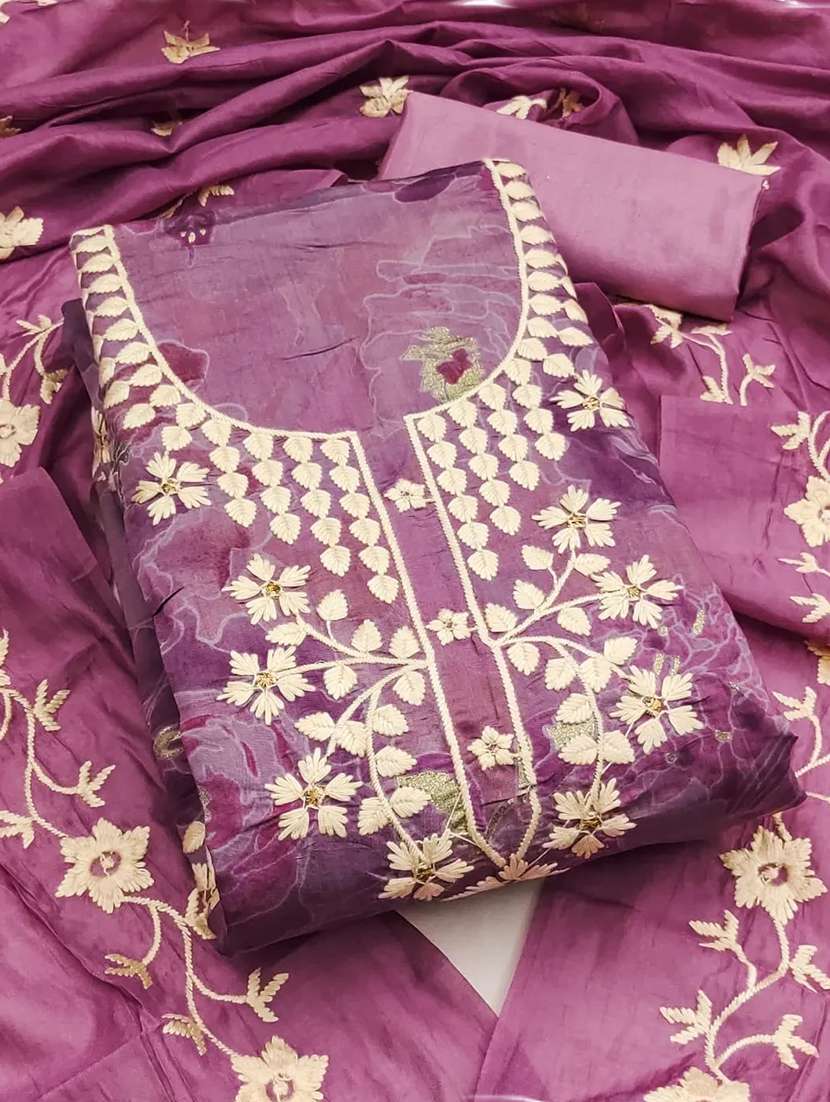 women floral embroidered unstitched suit set