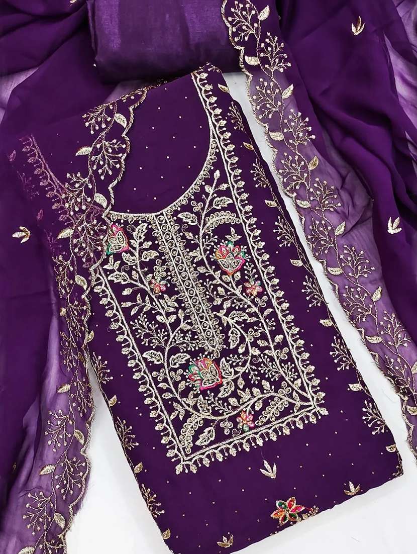 women solid with work unstitched suit set - 22244146 -  Standard Image - 3