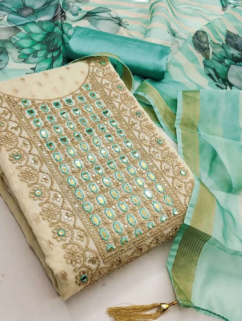 women self design embroidered unstitched suit set - 22244172 -  Standard Image - 3