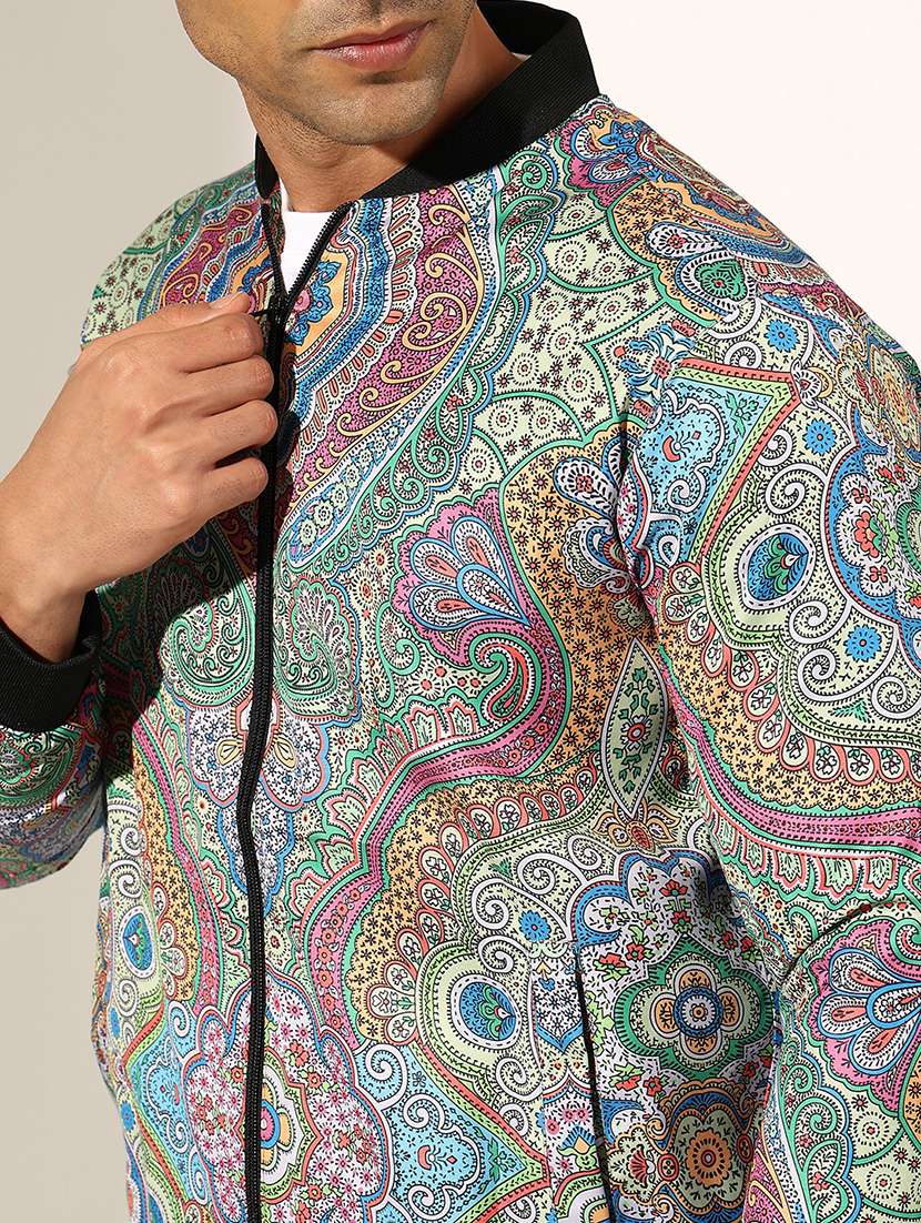 men printed long sleeve regular fit casual jacket - 22244194 -  Standard Image - 5