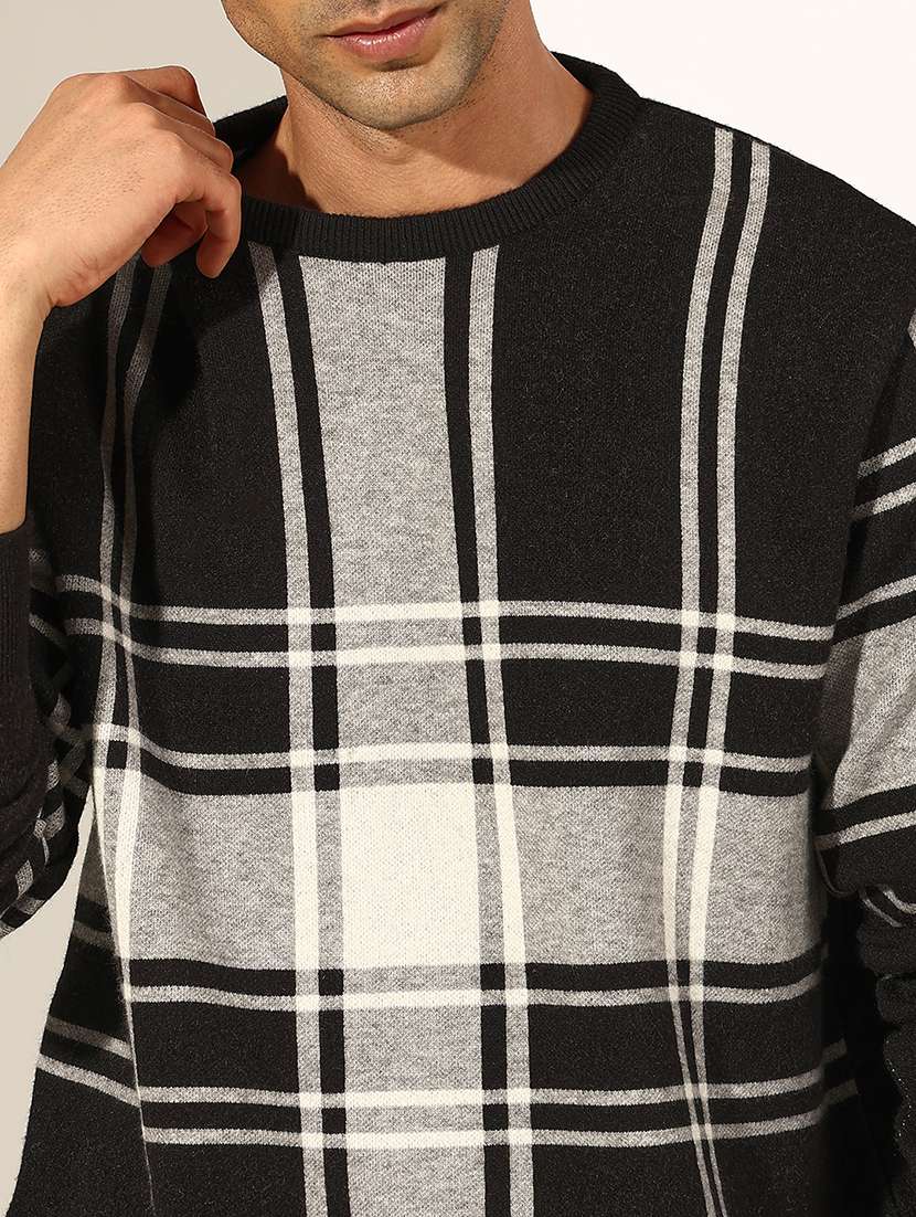 men checkered long sleeve regualr fit pullover - 22244196 -  Standard Image - 5