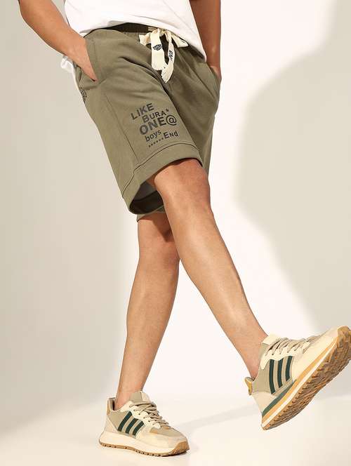 men typographic low rise relaxed fit shorts - 22244198 -  Standard Image - 0