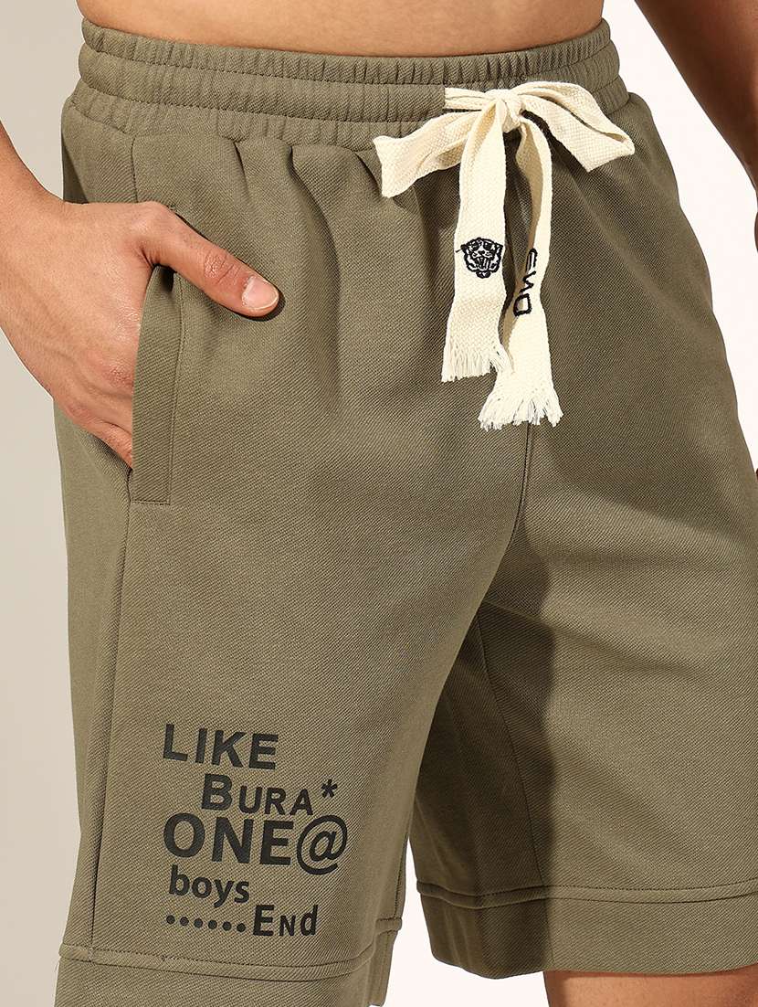 men typographic low rise relaxed fit shorts - 22244198 -  Standard Image - 5