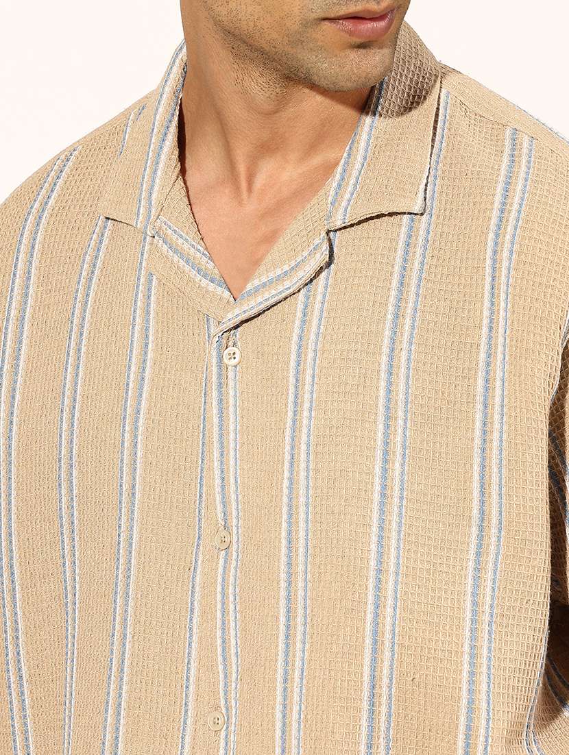 men striped shirt and shorts co-ord set - 22244213 -  Standard Image - 5