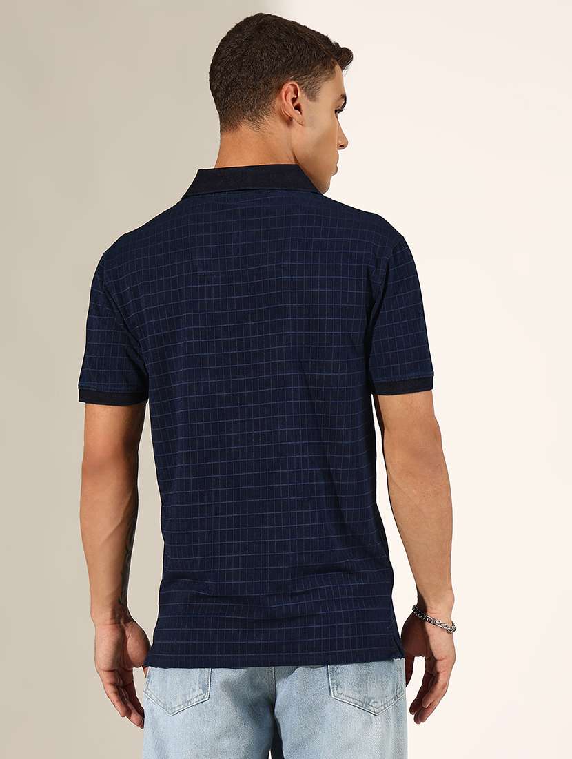men checkered short sleeve polo t-shirt - 22244220 -  Standard Image - 3