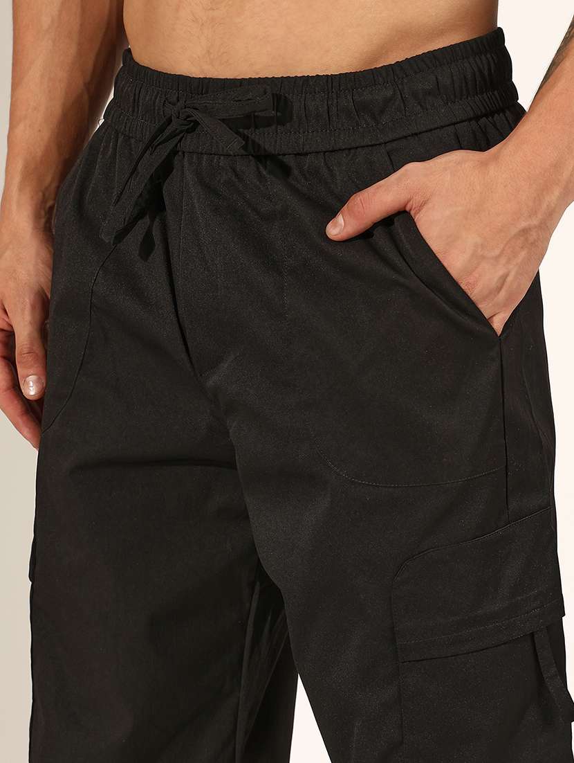 men solid mid rise parachute trouser - 22244230 -  Standard Image - 5