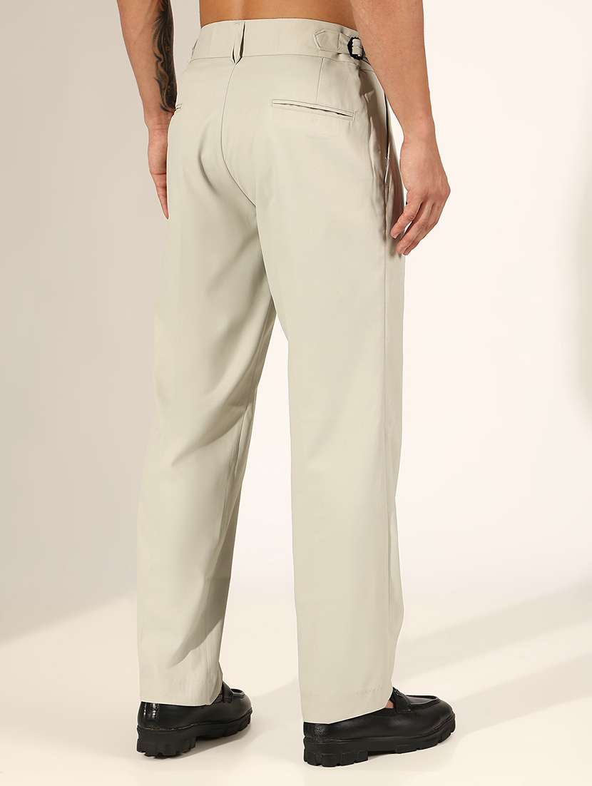 men solid mid rise straight chino trouser - 22244232 -  Standard Image - 3