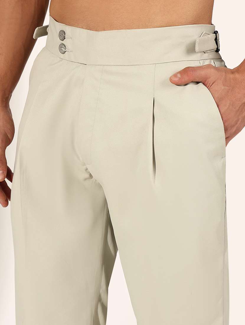 men solid mid rise straight chino trouser - 22244232 -  Standard Image - 5