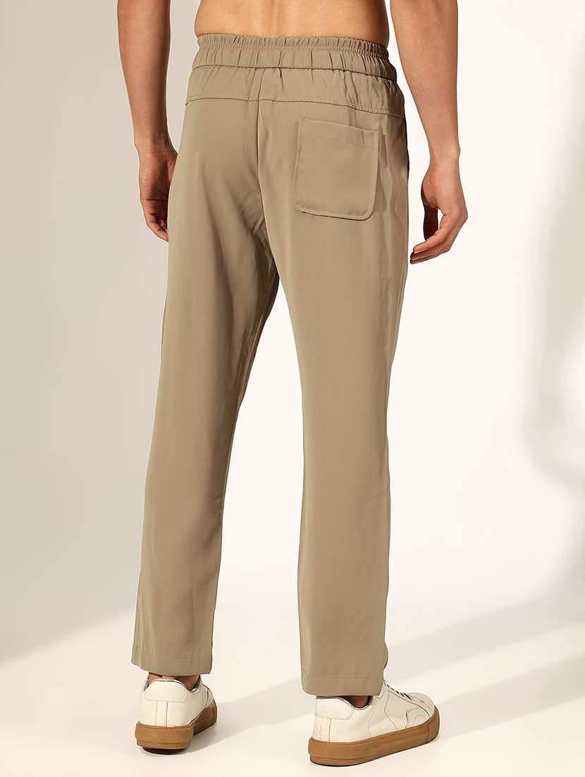 men solid mid rise straight chino trouser - 22244234 -  Standard Image - 3