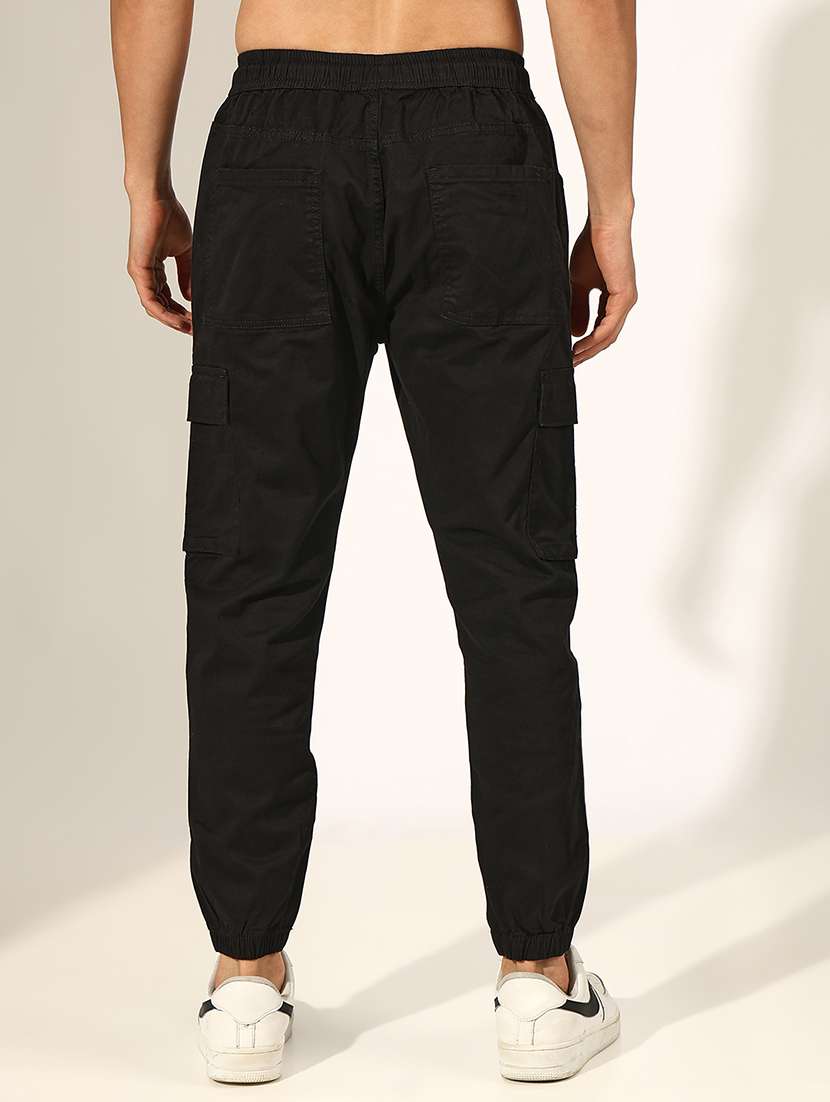 men solid mid rise regualar fit jogger  - 22244243 -  Standard Image - 3