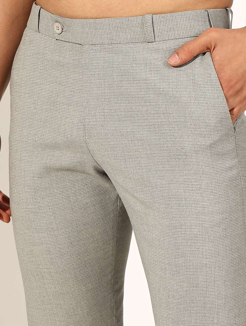 men solid low rise formal trouser - 22244244 -  Standard Image - 5