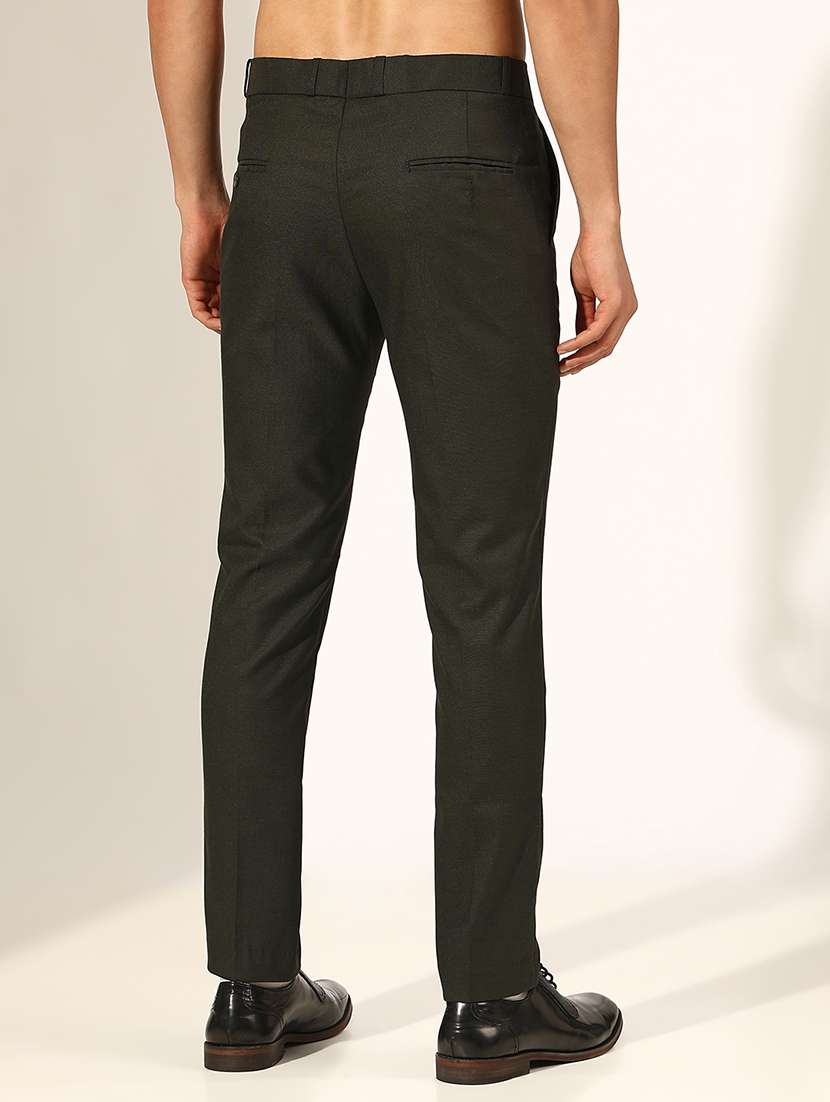 men solid low rise formal trouser - 22244245 -  Standard Image - 3