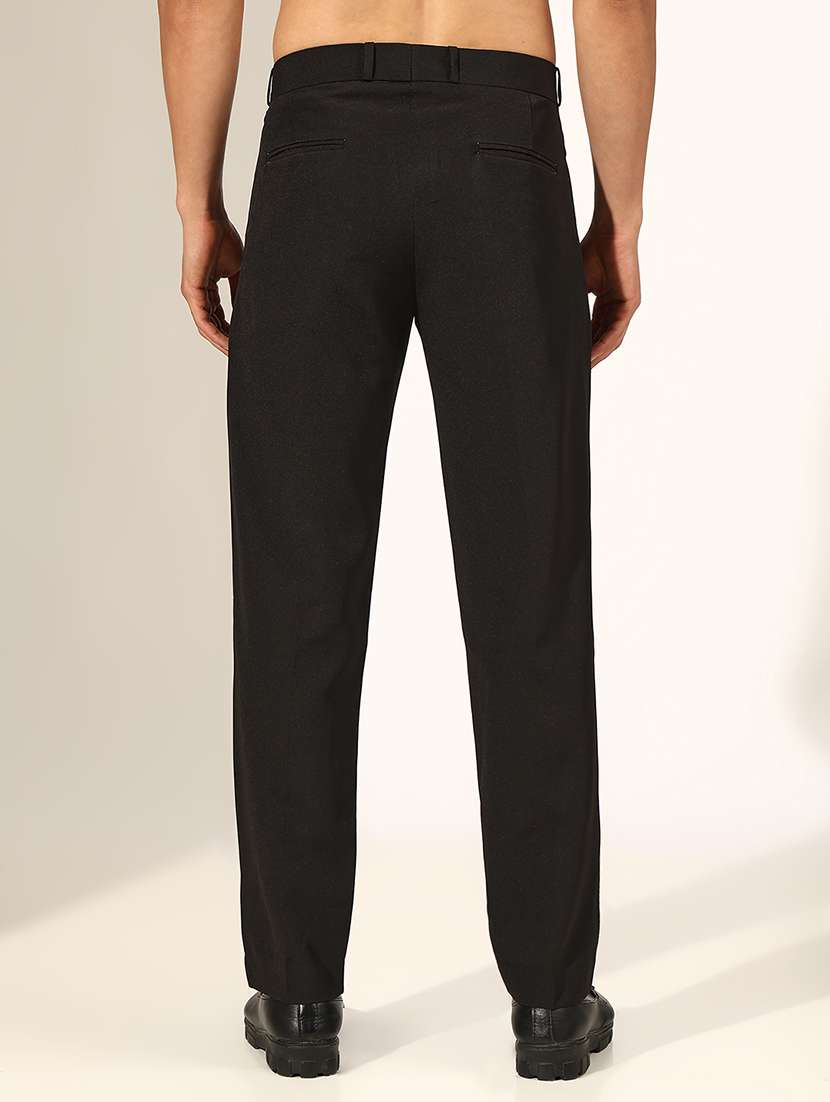 men solid low rise formal trouser - 22244246 -  Standard Image - 3