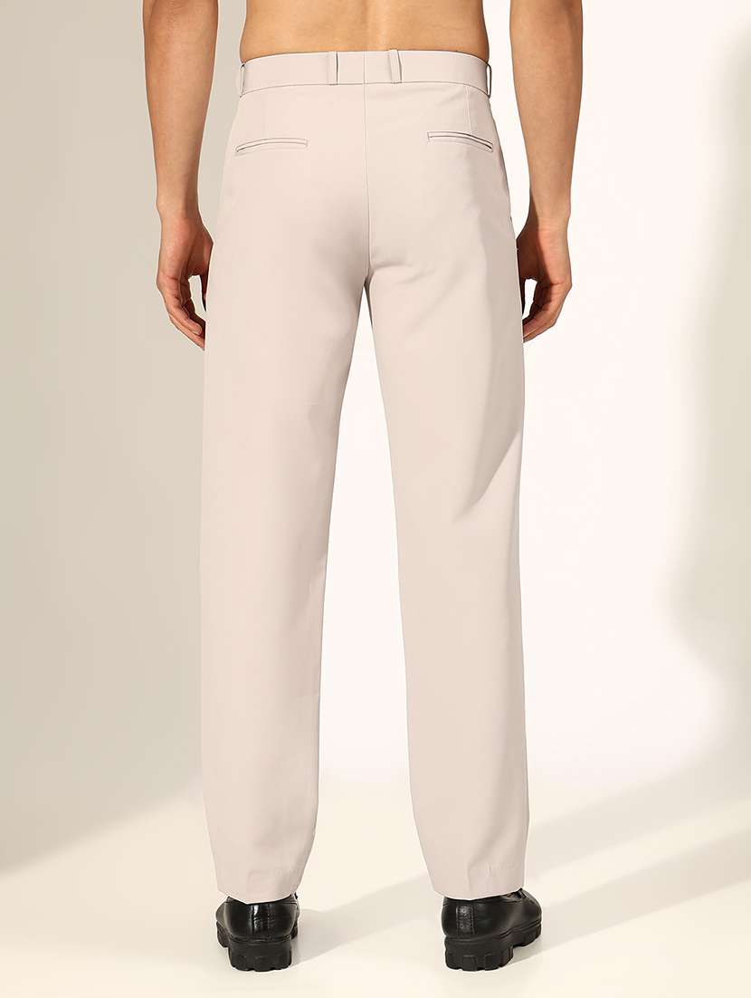 men solid low rise formal trouser - 22244247 -  Standard Image - 3